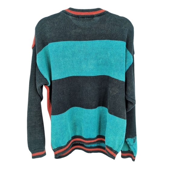 Vintage X Street Scenes VTG 80s 90s Colorblock Sweater Tribal‎ Streetwear XL - Picture 2 of 7